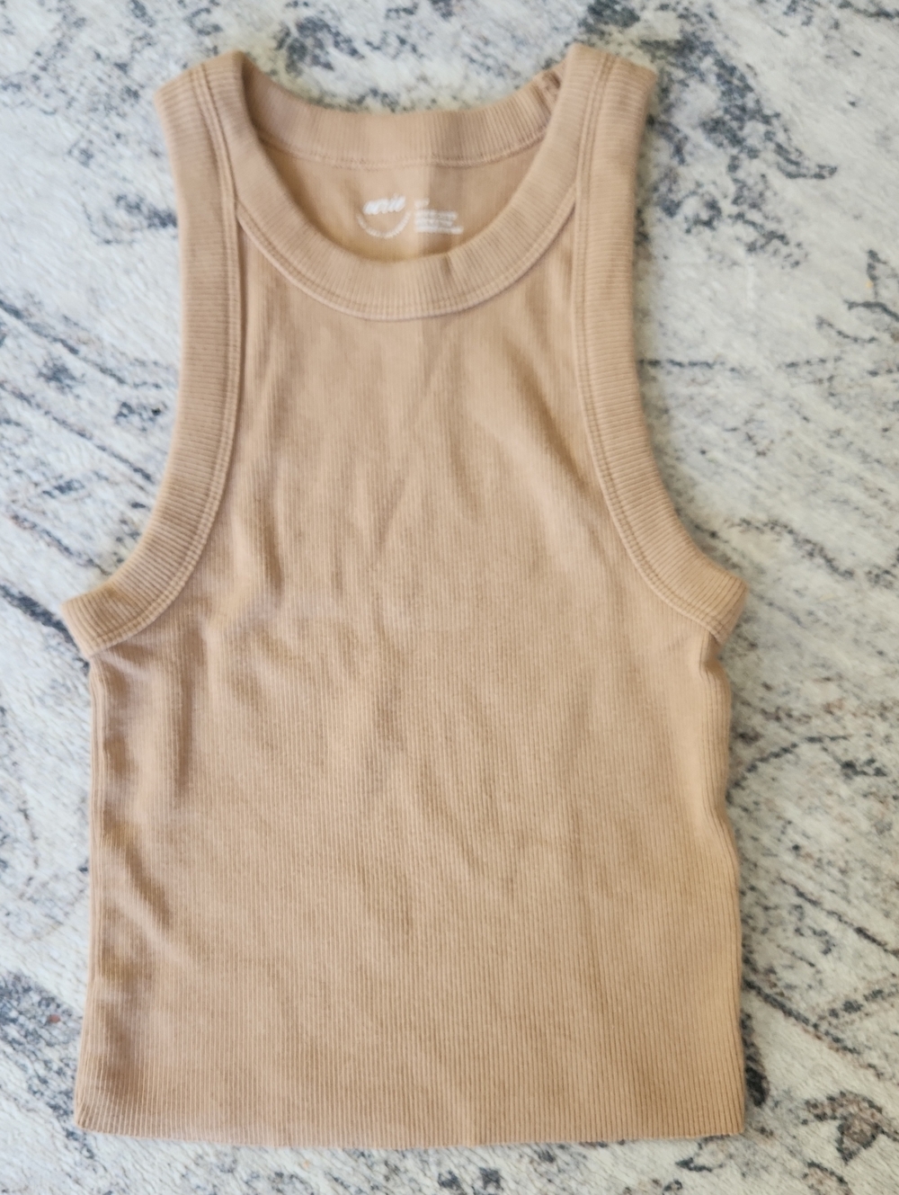 aerie Ribbed Tank Top in Beige-Tan